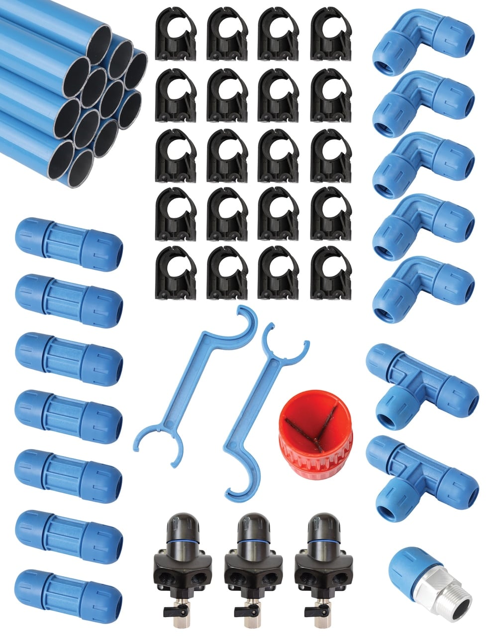 1" FASTPIPE MASTER KIT 90FT, 3 OUTLETS -SHIPS IN ONE BOX
