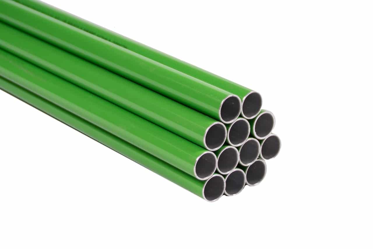 2" green  ALUMINUM TUBING 19 FT 2 INCHES LONG FASTPIPE  green,  non returnable