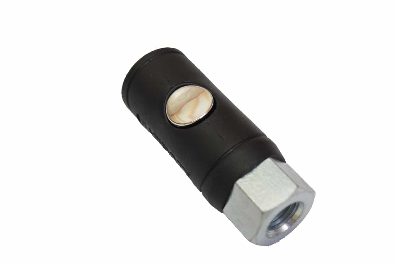 COUPLER,  1/2" FEMALE NPT THREAD, SAFETY PUSH BUTTON, INDUSTRIAL STYLE, 70 CFM BODY