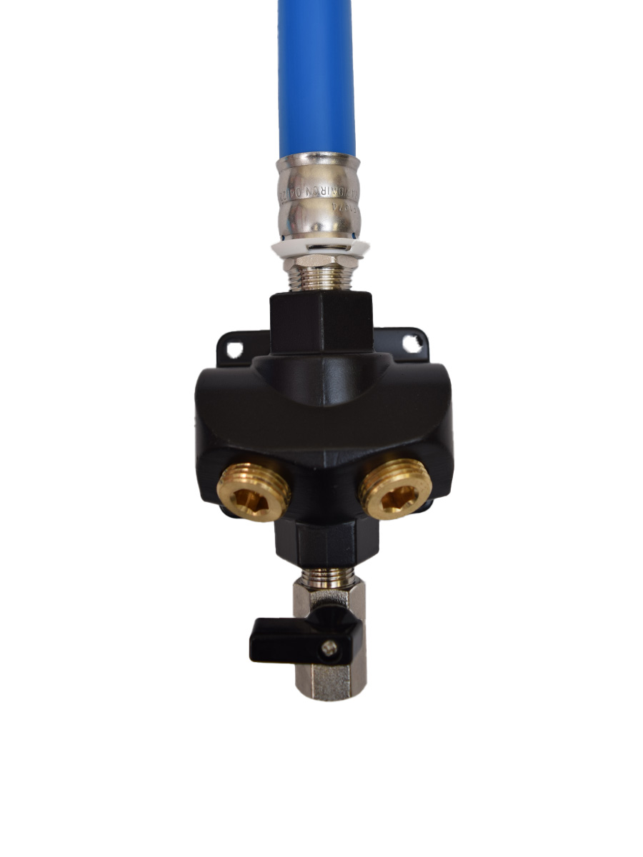 3/4" MULTI PORT OUTLET, 1/2" NPT PORT (4X), , COMPRESSED FLEXIBLE TUBING