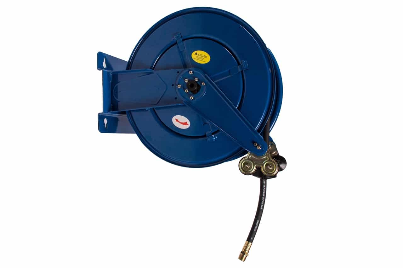 HOSE REEL, 1/2 X 100 FT, 1/2" INLET X 1/2" NPT OUTLET,  BLUE, RAPIDAIR **SHIP  LTL ONLY **