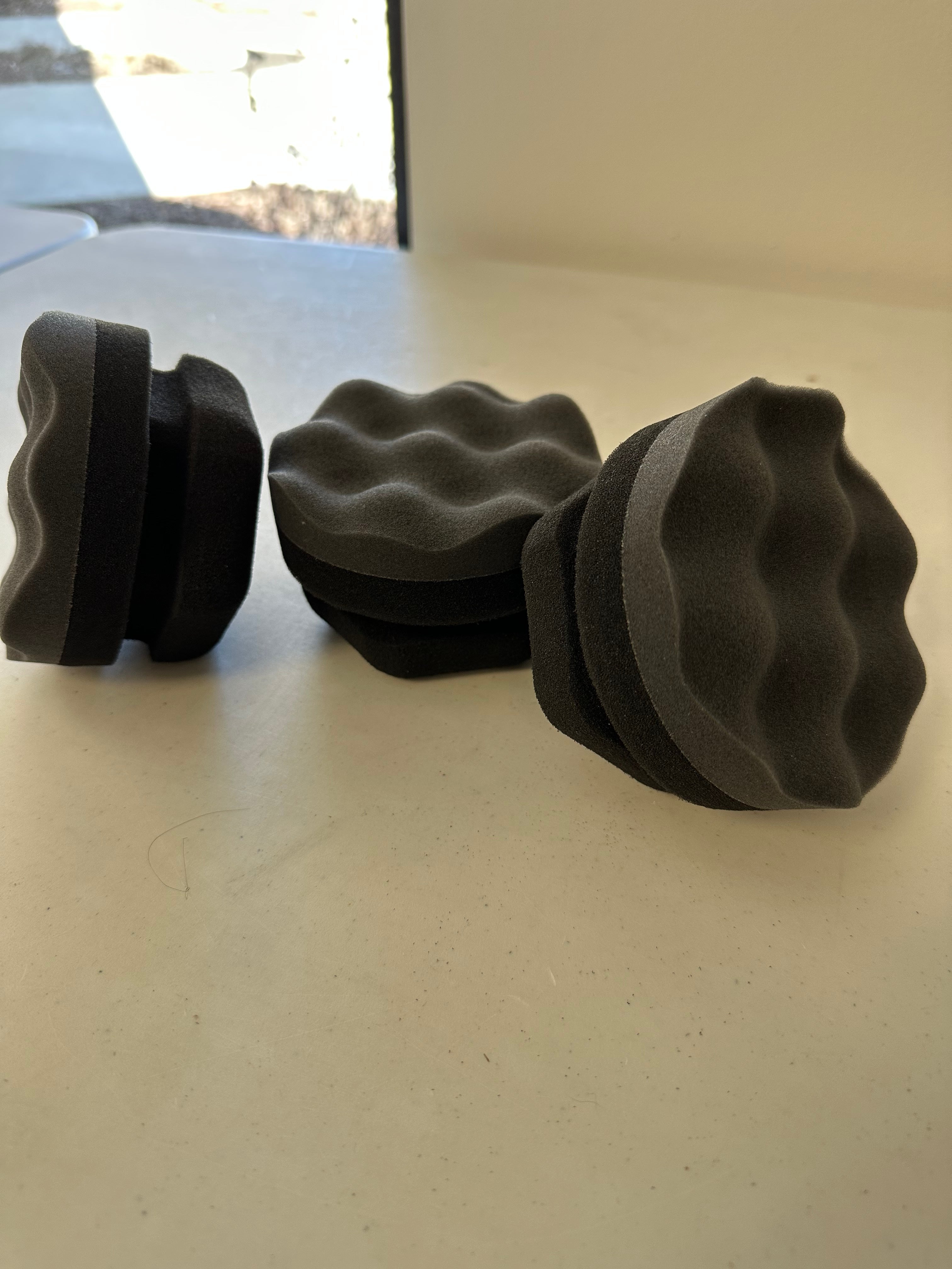 Microfiber HEX grip Tire Shine Applicator - 3 pack